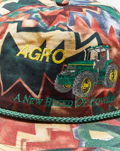 Vintage 90's AGRO Tractor Embroidered Geometric Snapback Cap - OS