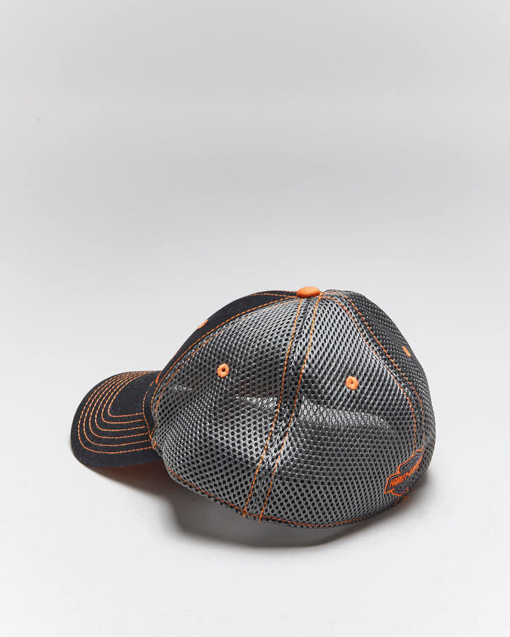 Vintage Y2K Harley Davidson Embroidered Fitted Trucker Cap - OS