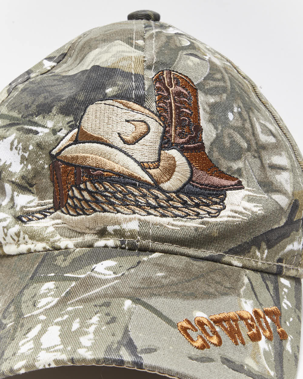 Vintage Y2K Cowboy Embroidered Camouflage Baseball Cap - OS