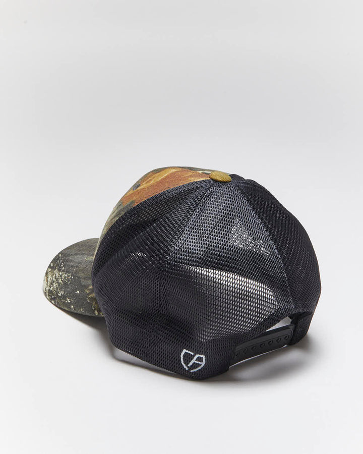 Vintage Y2K Real Tree Camouflage Embroidered Trucker Cap - OS