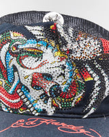 Vintage Y2K Ed Hardy Embroidered Sequined Trucker Cap - OS