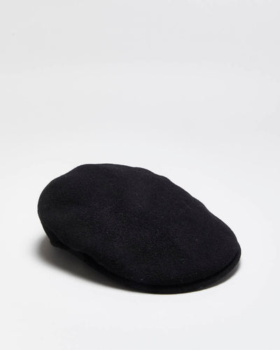 Vintage Y2K 00s Black Kangol Wool Flat Hat - L