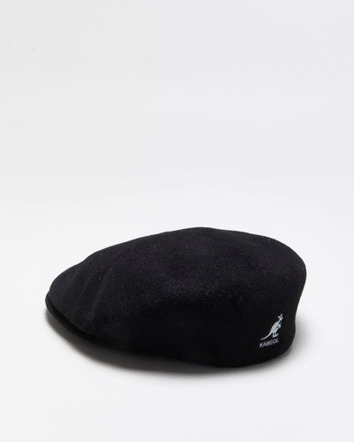 Vintage Y2K 00s Black Kangol Wool Flat Hat - L
