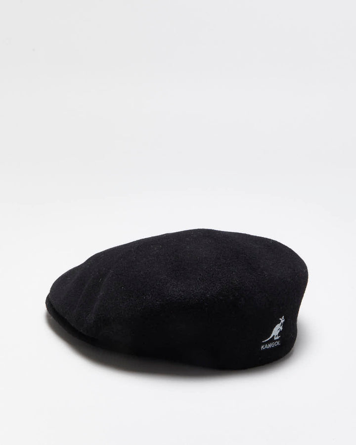 Vintage Y2K 00s Black Kangol Wool Flat Hat - L