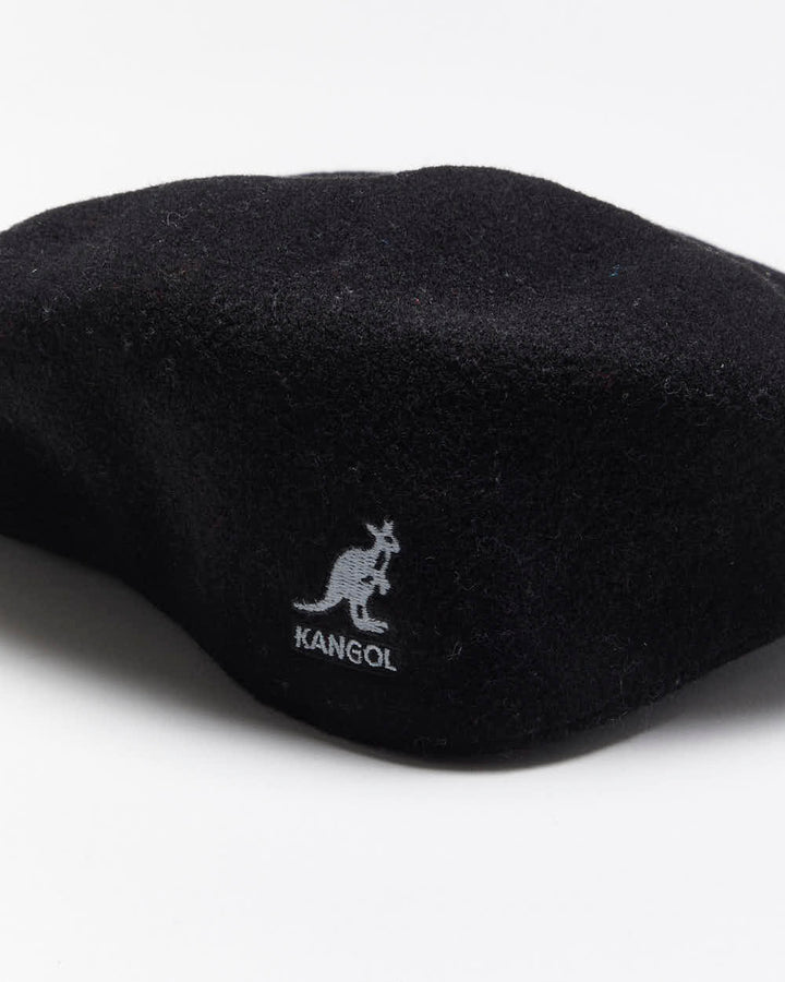 Vintage Y2K 00s Black Kangol Wool Flat Hat - L