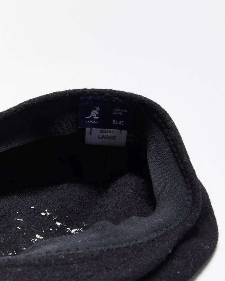 Vintage Y2K 00s Black Kangol Wool Flat Hat - L