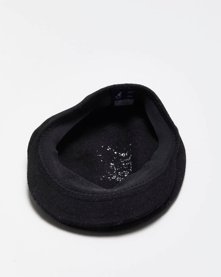 Vintage Y2K 00s Black Kangol Wool Flat Hat - L