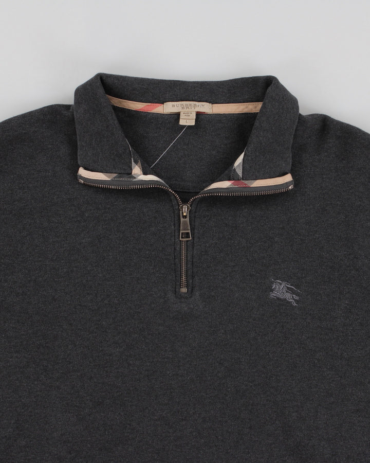 Jacket Burberry Men's Quarter Zip Burberry Brit Grey Quarter