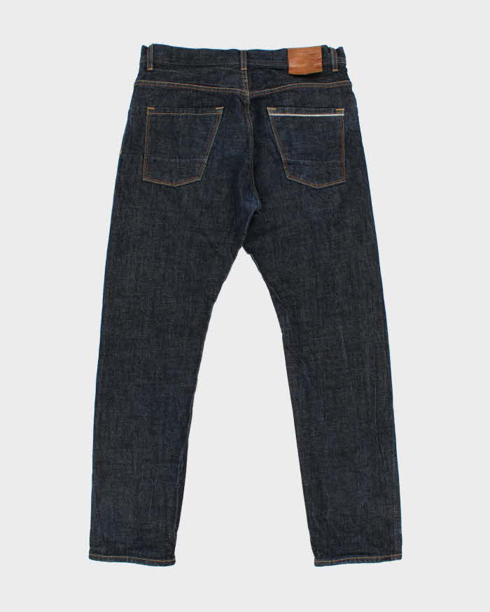 Vintage People 4 Peace Raw Selvedge Denim Made In USA Slim Straight Leg Jeans - W34 L32