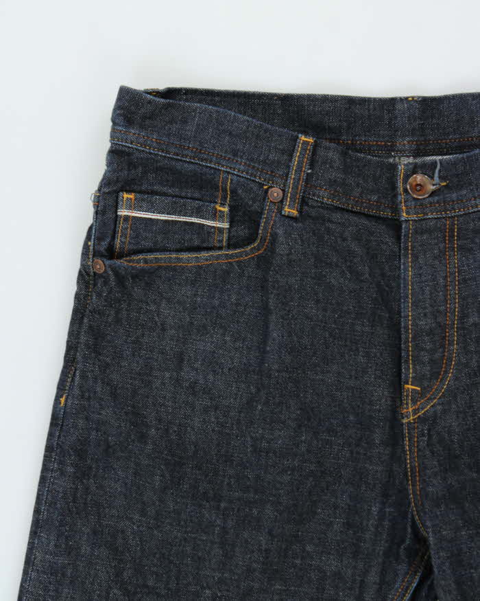 Vintage People 4 Peace Raw Selvedge Denim Made In USA Slim Straight Leg Jeans - W34 L32