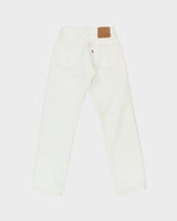 Vintage 1997 Levi's 501 Red Batwing Made In USA White Straight Leg Denim Jeans - W26 L30