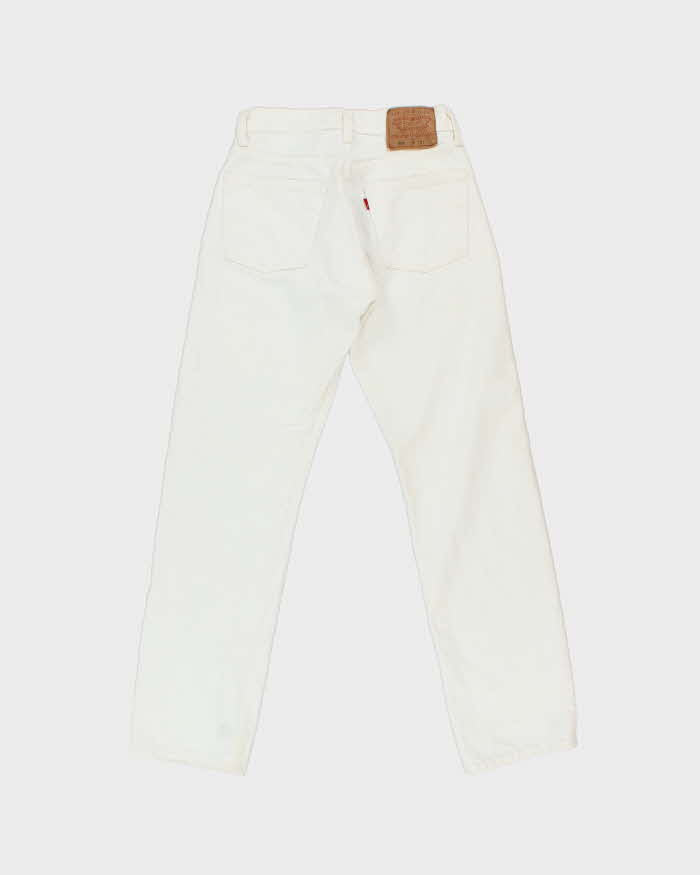 Vintage 1997 Levi's 501 Red Batwing Made In USA White Straight Leg Denim Jeans - W26 L30