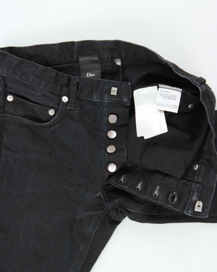 Vintage 2012 Dior Black Japanese Denim Skinny Fit Tape Jeans - W28 L27