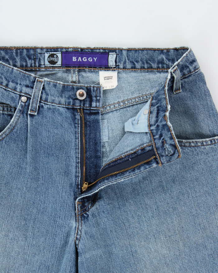 Vintage 1997 Levi's Silver Tab Batwing Made In USA Baggy Fit Denim Barrel Jeans - W34 L32