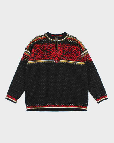 Vintage Dale Of Norway Quarter-Zip Lined Wool Jumper - XL