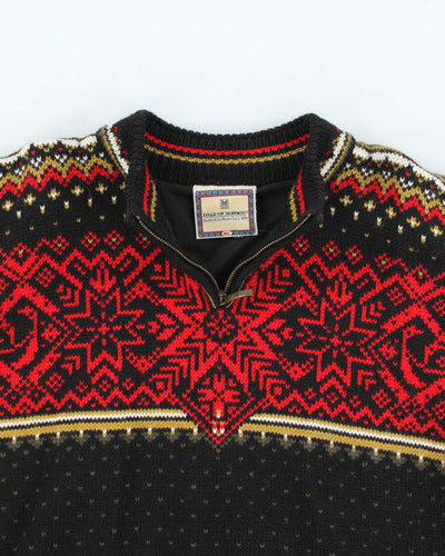 Vintage Dale Of Norway Quarter-Zip Lined Wool Jumper - XL