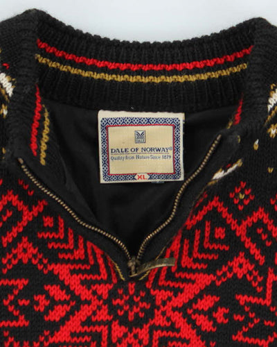 Vintage Dale Of Norway Quarter-Zip Lined Wool Jumper - XL