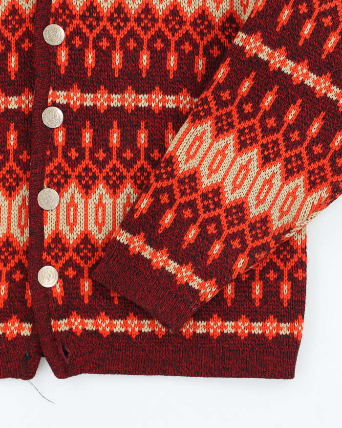 Vintage White Ram Wool Cardigan - L