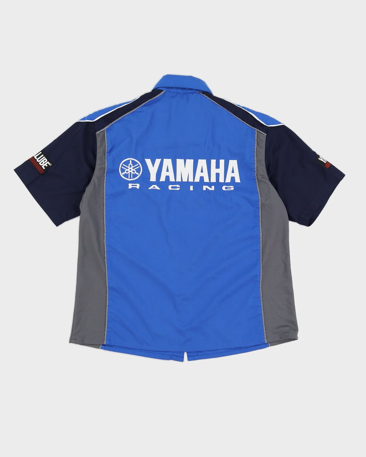 Vintage 90s Yamaha Racing Blue Embroidered Short Sleeved Shirt - M