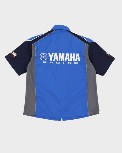 Vintage 90s Yamaha Racing Blue Embroidered Short Sleeved Shirt - M
