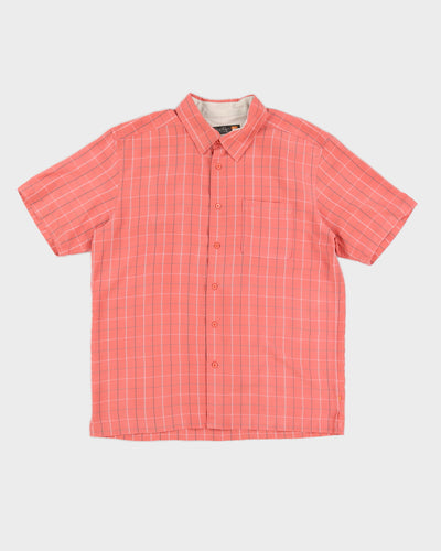 00s Quiksilver Pink Checked Short Sleeved Shirt - L