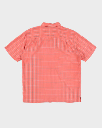 00s Quiksilver Pink Checked Short Sleeved Shirt - L