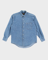 Vintage 90s Eddie Bauer Denim Long Sleeved Shirt - M