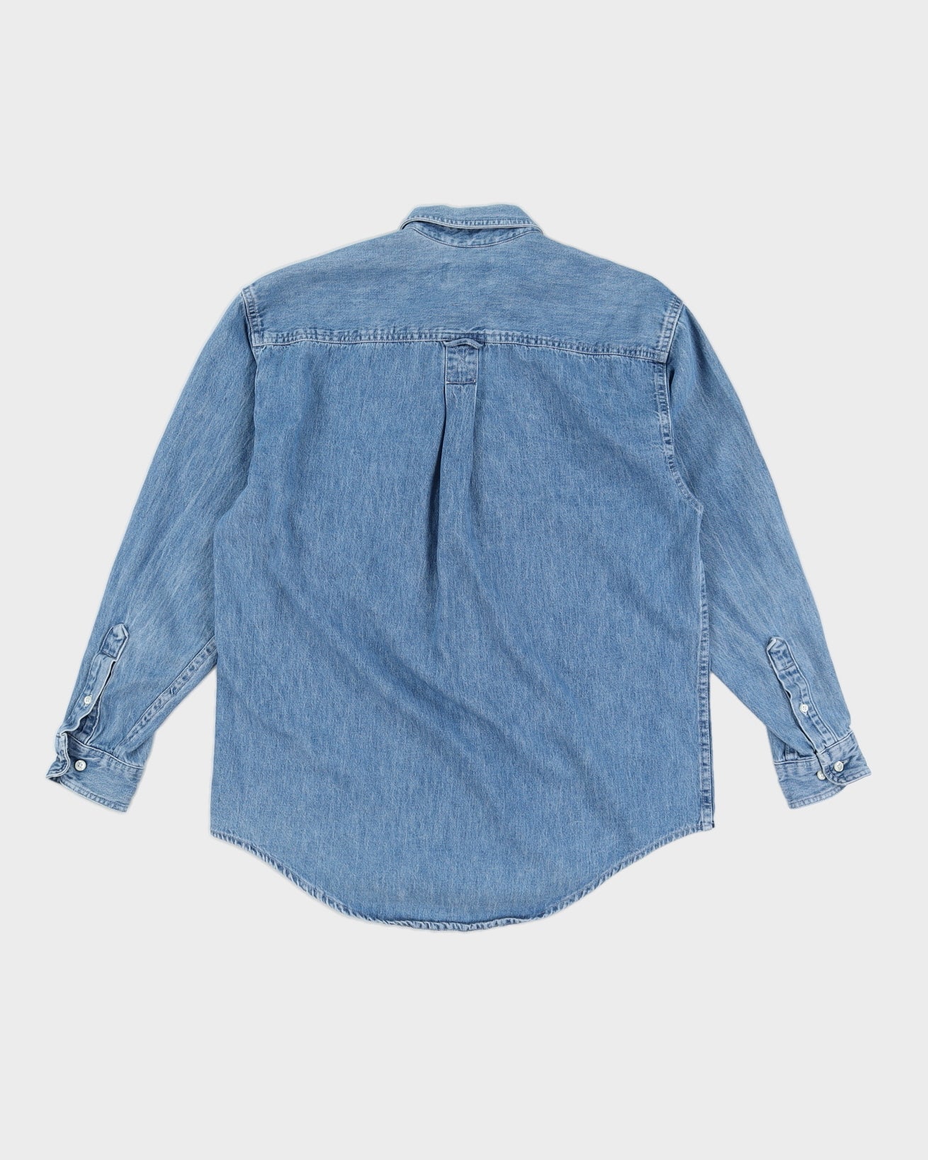 Vintage 90s Eddie Bauer Denim Long Sleeved Shirt - M