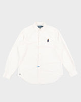 Vintage 90s Ralph Lauren Teddy Bear White Long Sleeved Shirt - L