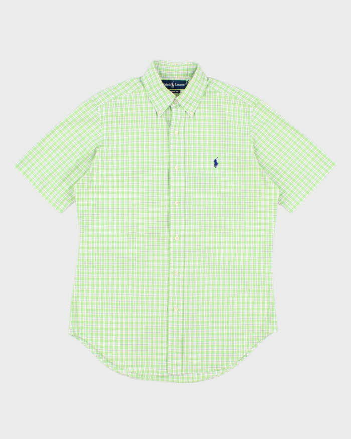 Vintage Men's Green checked Ralph Lauren Button Up Shirt - S