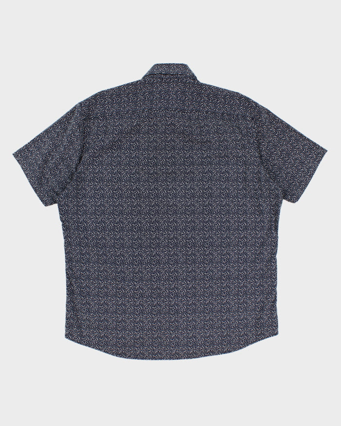 Vintage Men's Blue Patterned Michael Kors Button Up Shirt - XL