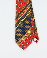Vintage 1990s Moschino Paisley Pattern Yin-yang Smiley Face Silk Tie