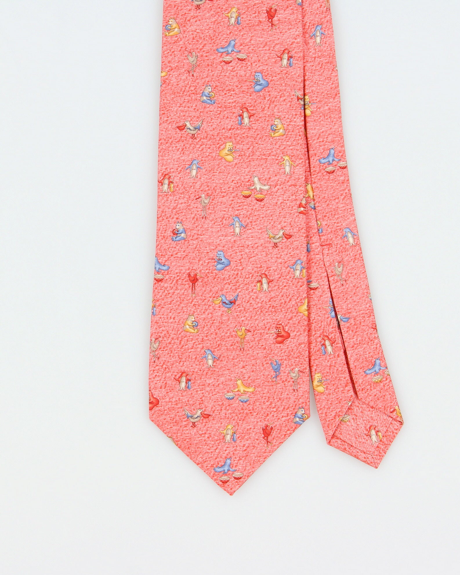 Bvlgari David Pizzigoni Penguin &amp; Seal Motif Silk Tie