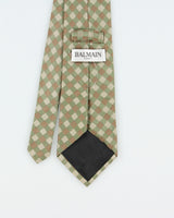 Vintage 2010s Balmain Checkerboard Silk Tie