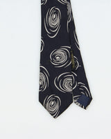 Vintage 1980s Giorgio Armani Swirl Pattern Silk Tie