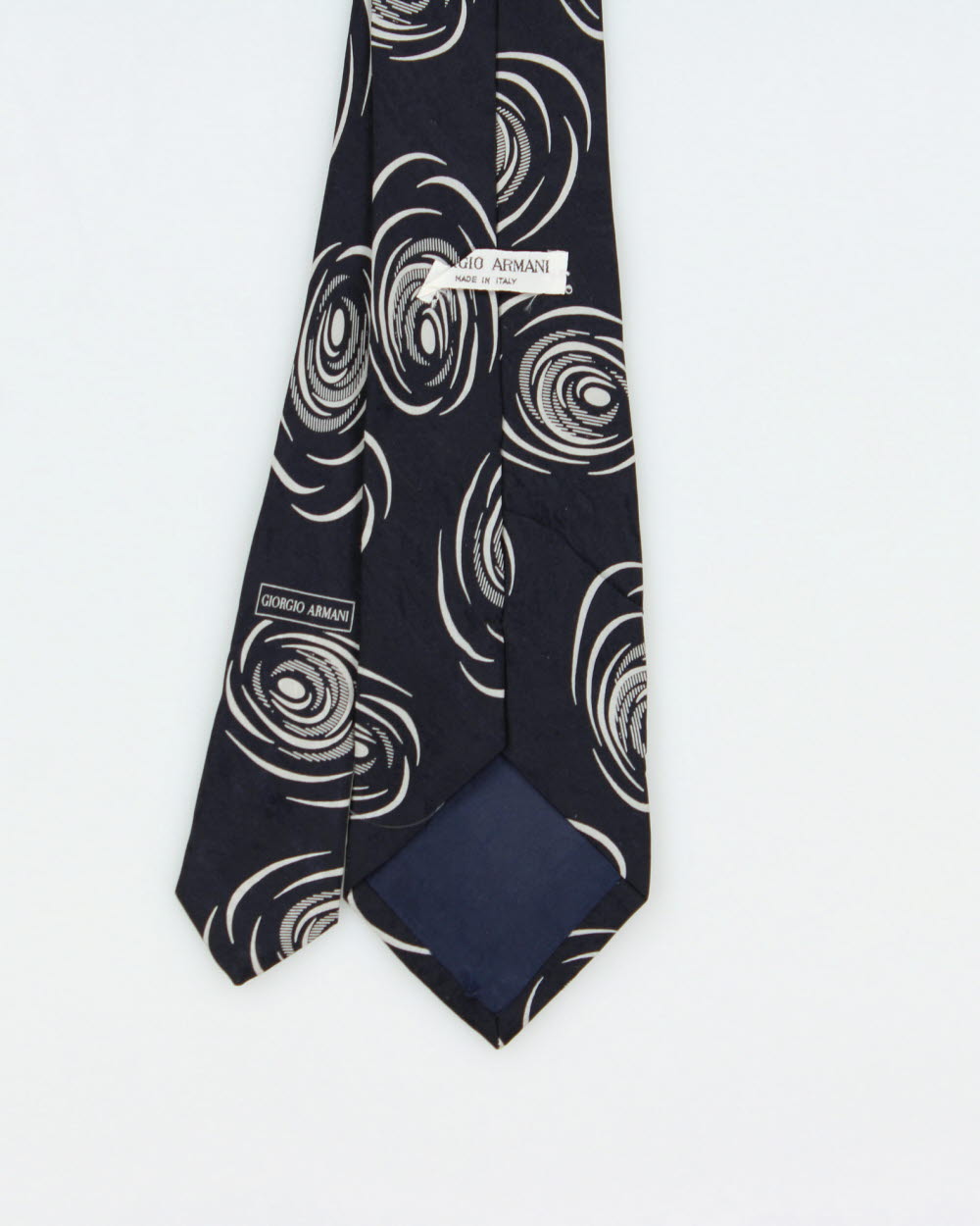 Vintage 1980s Giorgio Armani Swirl Pattern Silk Tie