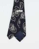 Vintage 1980s Giorgio Armani Swirl Pattern Silk Tie