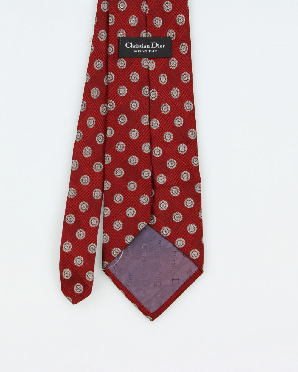 Vintage 1990s Christian Dior Patterned Silk Tie