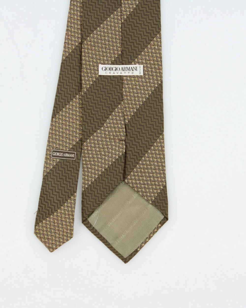 Vintage 1990s Giorgio Armani Striped Patterned Silk Tie