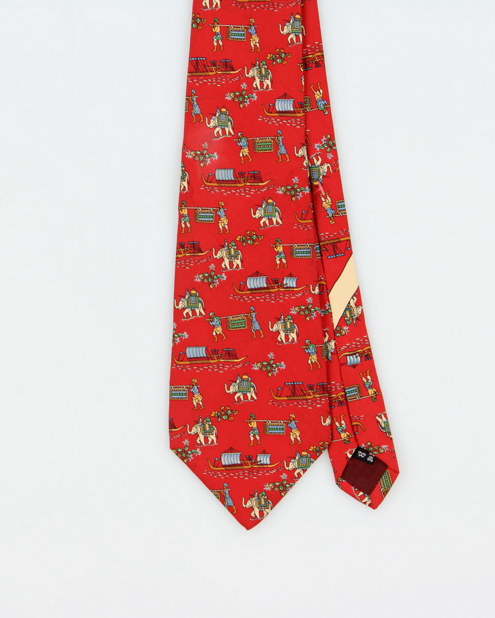 Vintage 1990s Salvatore Ferragamo Patterned Silk Tie