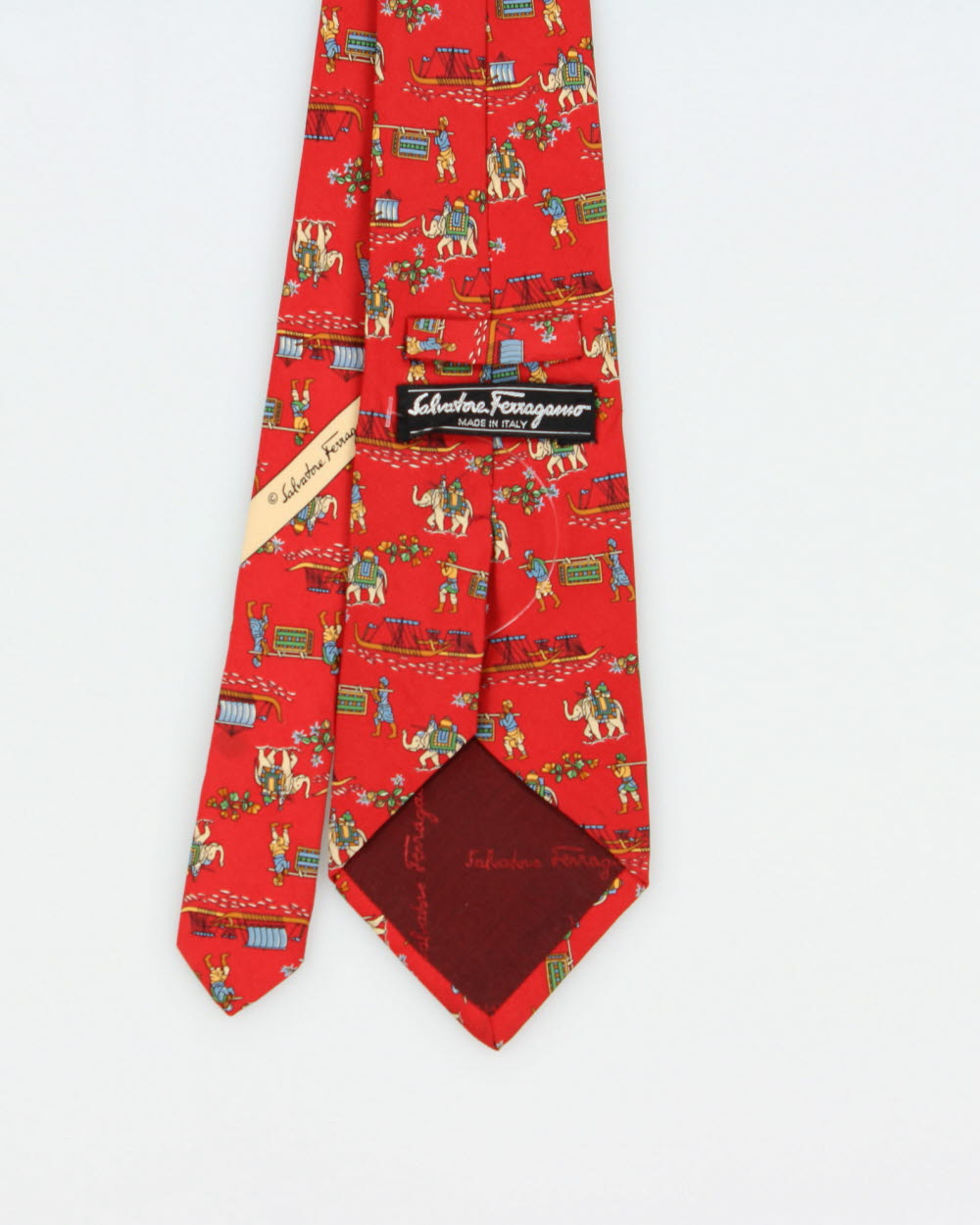 Vintage 1990s Salvatore Ferragamo Patterned Silk Tie