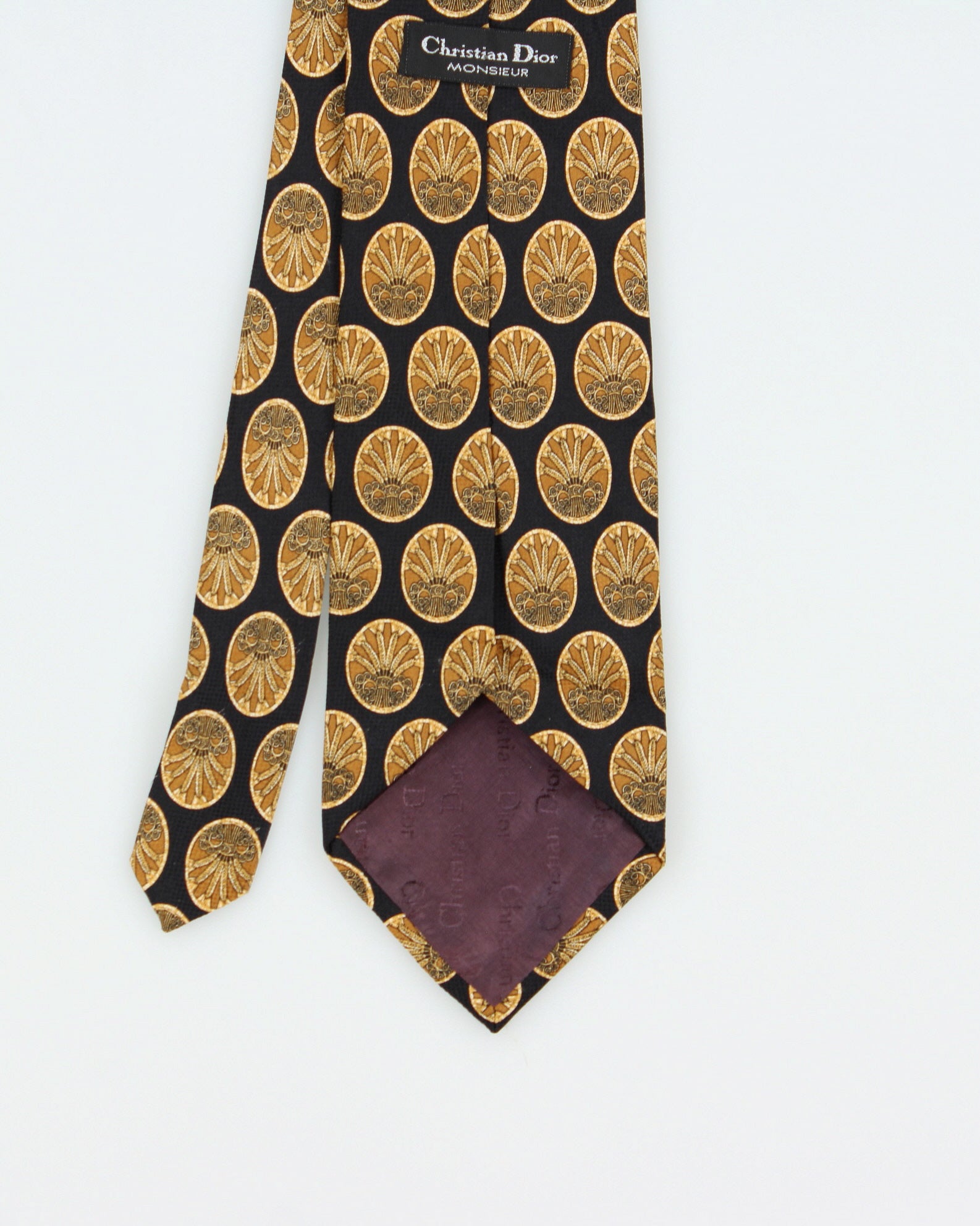 Vintage 1990s Christian Dior Patterned Silk Tie
