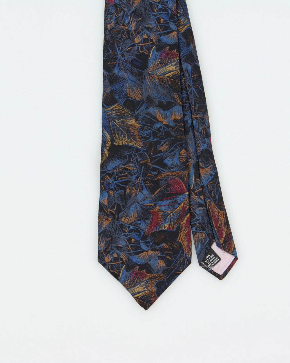 Vintage 1990s Christian Dior Abstract Leaf Pattern Silk Tie