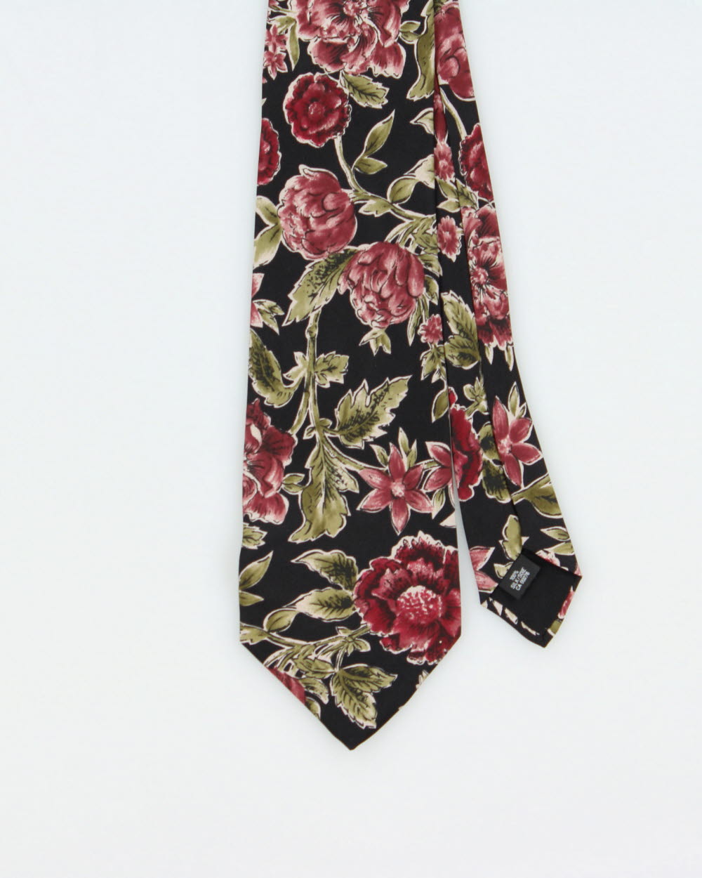 Vintage 1980s Yves Saint Laurent Floral Silk Tie