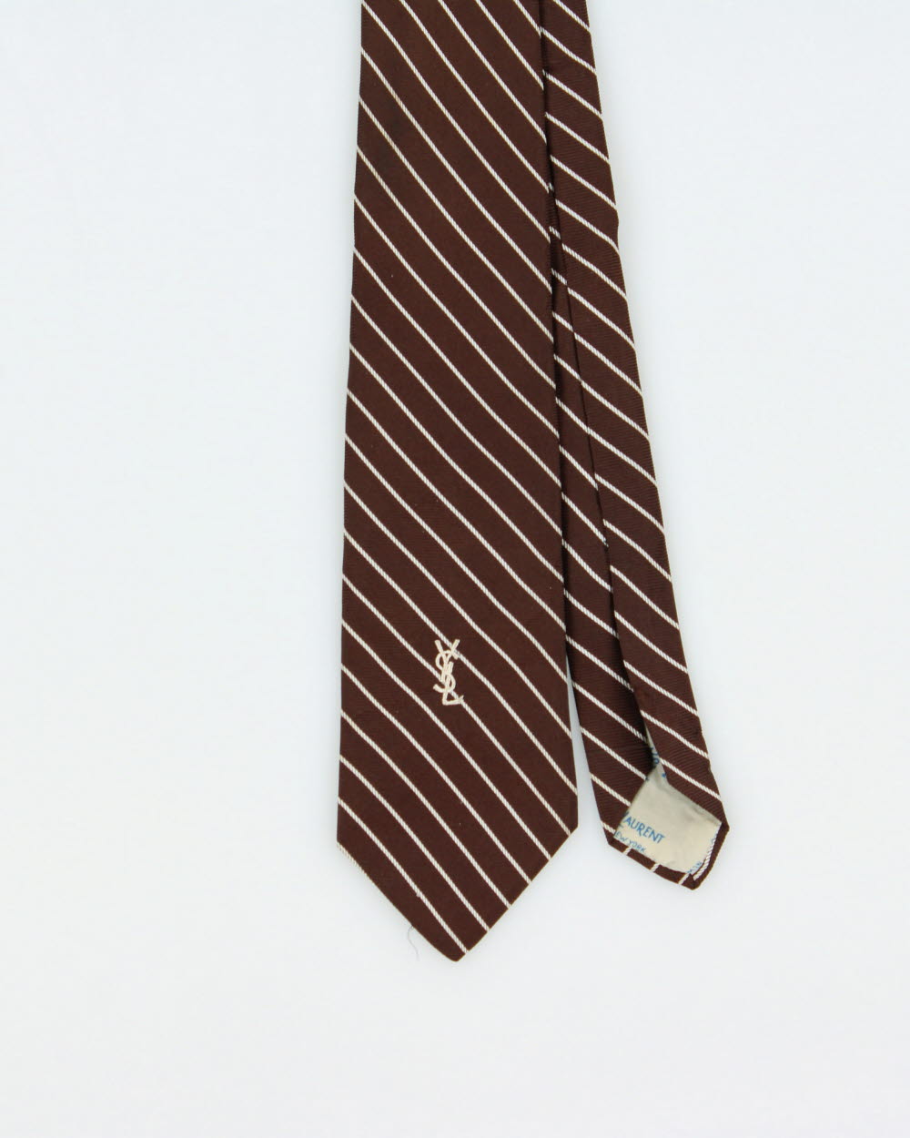 Vintage 1980s Yves Saint Laurent Embroidered Silk Tie