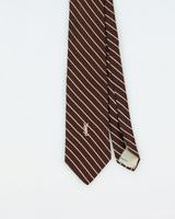 Vintage 1980s Yves Saint Laurent Embroidered Silk Tie