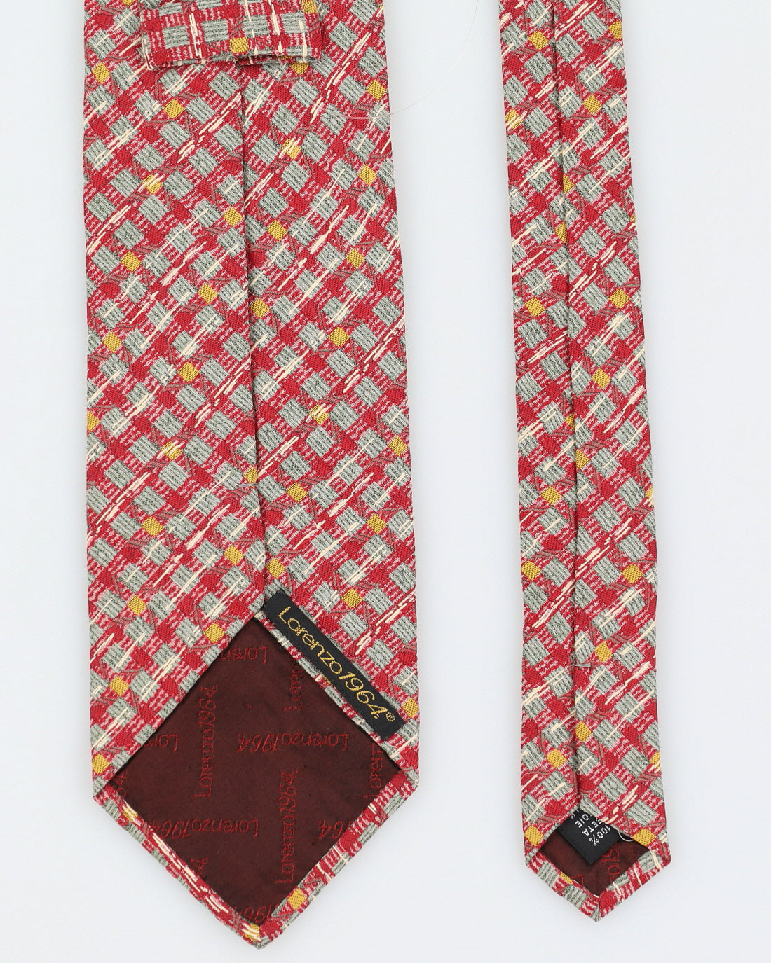 1990s Lorenzo 1964 Red Patterned Tie