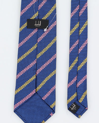 Dunhill Blue Woven Patterned Tie