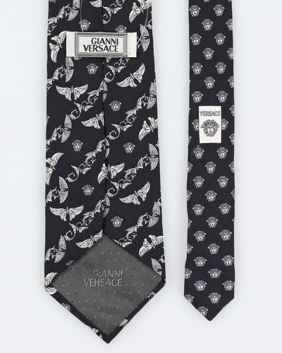 Gianni Versace Black Patterned Tie