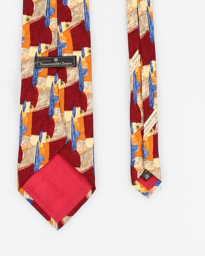 Vintage 90s Ermenegildo Zegna Abstract Silk Tie